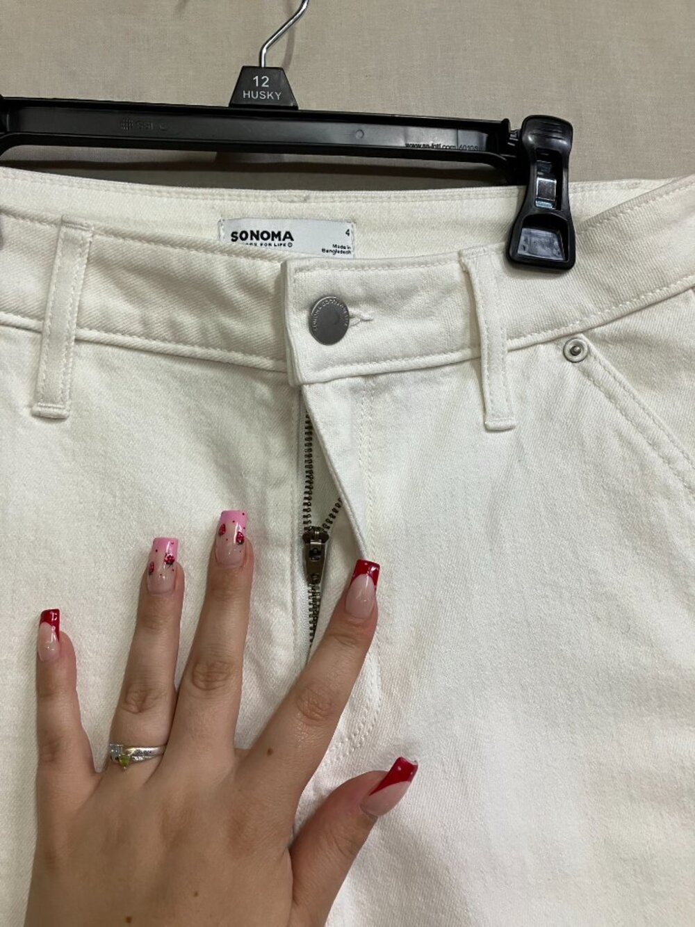 Sonoma Goods For Life Trouser Ankle Jeans Women's Size 4 White High Rise Pockets - Picture 8 of 12